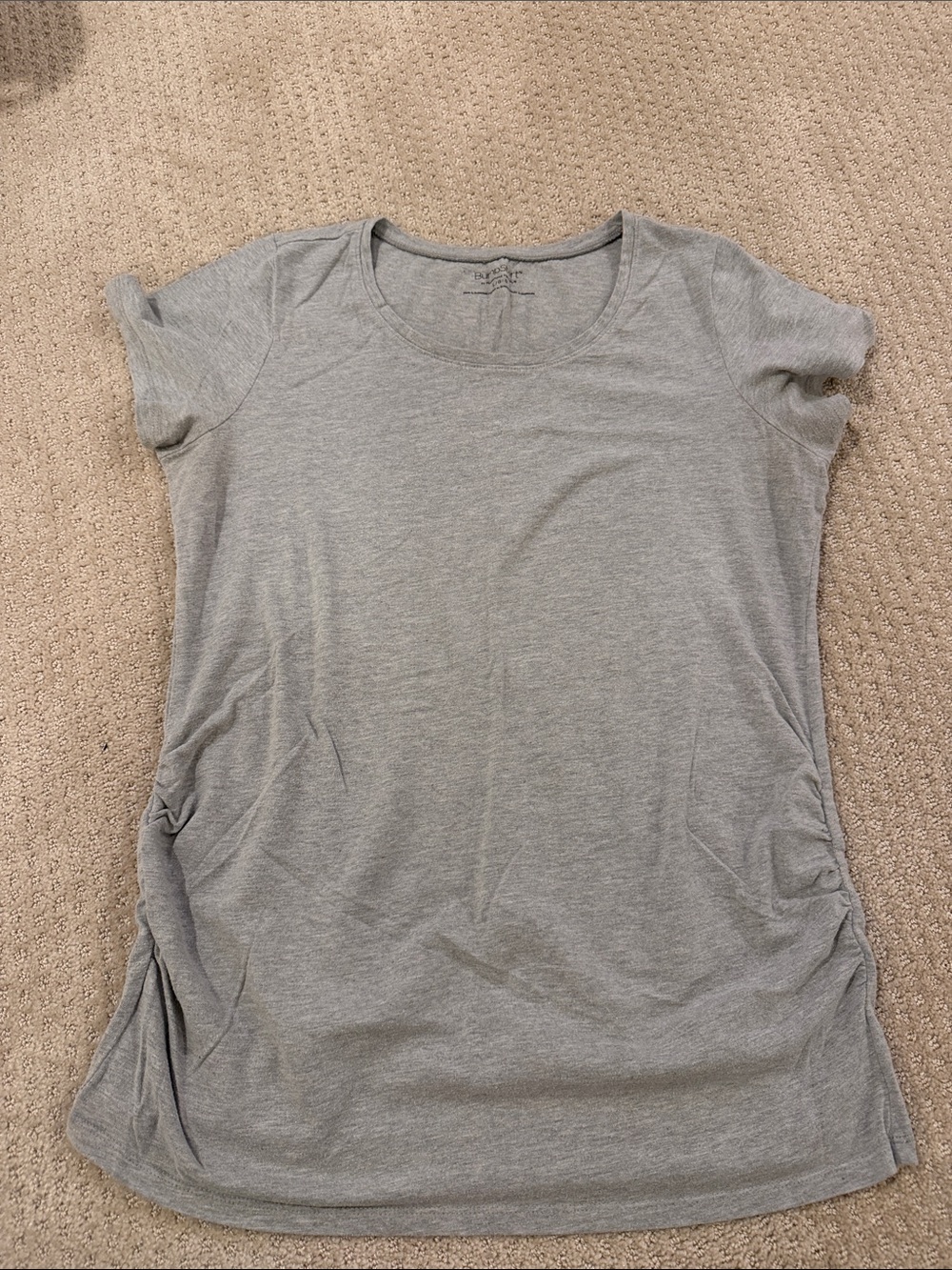 BumpStart Light Gray Scoop Neck Short Sleeve Maternity Tee